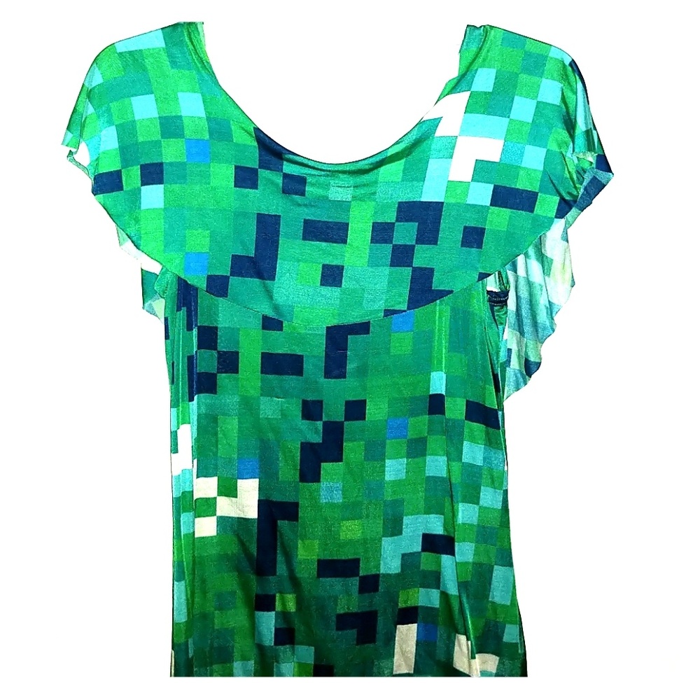 Silky ruffled liw back top